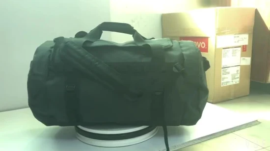 Venda por atacado de lona de ombro fashion à prova d'água em PVC azul mochila resistente para bagagem de viagem