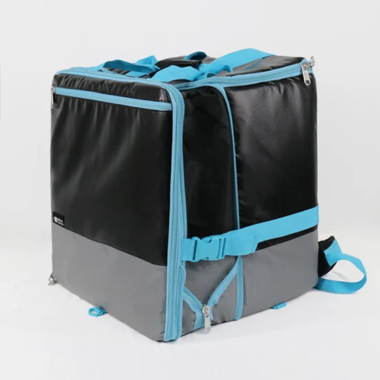 OEM reutilizável 500d PVC térmica impermeável entrega mochila extra grande almoço térmico isolado saco térmico de folha de alumínio saco de entrega de alimentos para bicicletas com zíper