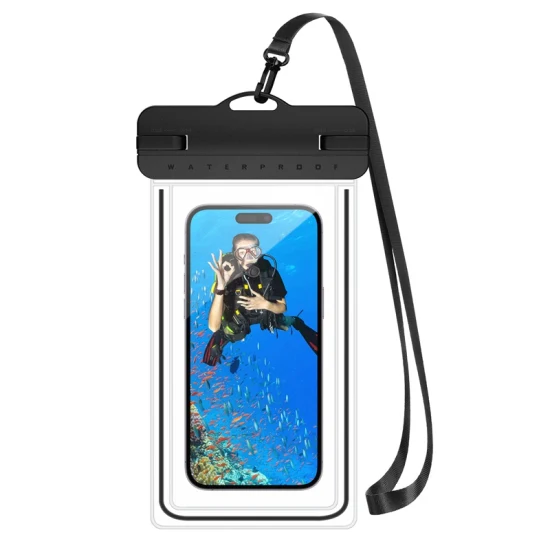 Bolsa impermeável subaquática fluorescente IP68 do saco do telefone do tamanho universal