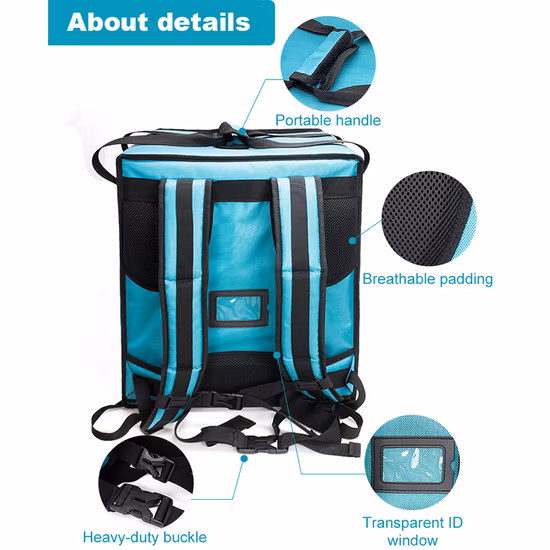 Bicicleta expansível personalizada de grande capacidade para motocicleta à prova d'água isolada para pizza quente refrigerador para bebidas mochila de café almoço térmico para viagem saco de entrega de comida rápida