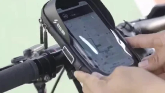 Suporte de telefone para bicicleta à prova d'água, tela sensível ao toque, rotação de 360 ​​graus, bolsa para montagem no guidão Wbb16224